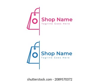 Shopping bag icon Logo Vector design Illustration Template with initial Letter O