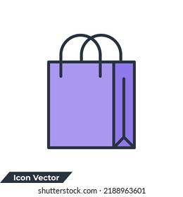 ilustración vectorial del icono de la bolsa de compras. Plantilla de símbolo de bolsa de compra para colección de diseño gráfico y web