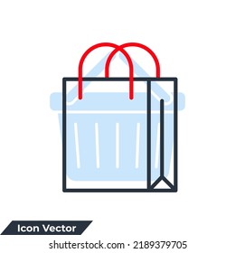ilustración vectorial del icono de la bolsa de compras. Plantilla de símbolo de bolsa de compra para colección de diseño gráfico y web