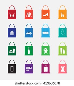 shopping bag icon , logo , vector