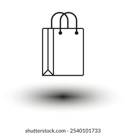 Shopping bag icon. Minimalist tote shape. Simple retail symbol. Vector graphic.