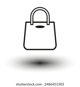 Icono de bolsa de compras. Símbolo de Vector minimalista. Blanco y negro. Elemento gráfico comercial.