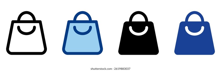 Shopping Bag Icon Multiple Style Vector Collection