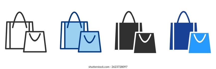 Shopping Bag Icon Multiple Style Vector Collection