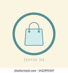 Shopping bag icon. New trendy line art shopping bag icon for, logo, website, app, UI.