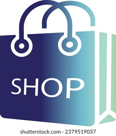 Einkaufstasche Symbol auf Farbverlauf-Stil. Einkaufszentrum, Online-Einkaufskonzept
