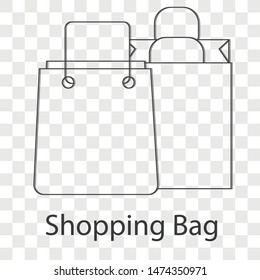 Shopping Bag icon on transparency background. Vector illustration.
