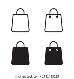Shopping bag icon on white background