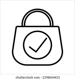 shopping bag icon on white background