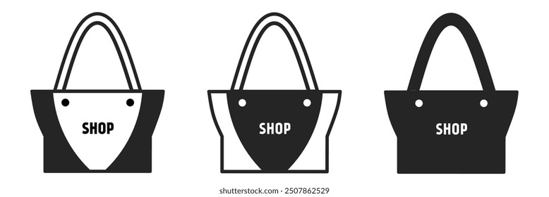 shopping bag icon on white background. Vector logo shopping bag illustration.