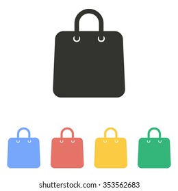 Shopping bag  icon  on white background. Vector illustration.