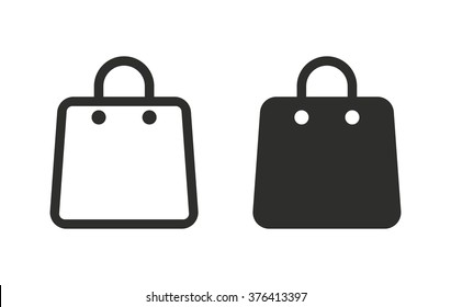 Shopping bag  icon  on white background. Vector illustration.