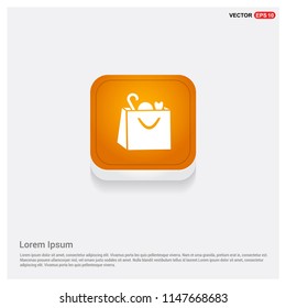 Shopping bag icon Orange Abstract Web Button - Free vector icon