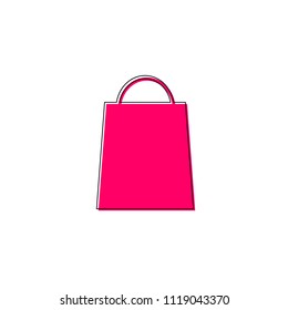 Shopping bag icon, outline design template, vector illustration