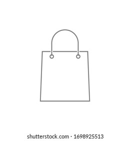 Shopping bag icon outline isolated on white