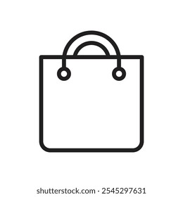 Shopping bag icon outline set sign