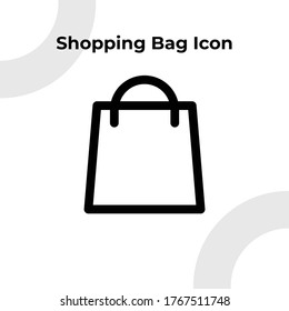 Shopping Bag Icon with Outline Style, Vector Editable