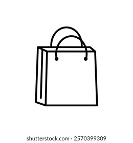 Shopping bag icon Outline thin set