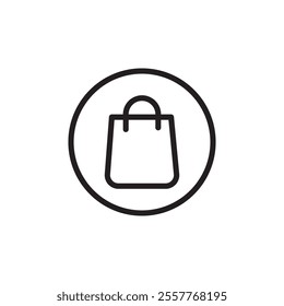 Shopping bag icon Outline vector for web ui