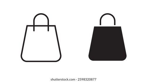 Shopping bag icon outlined icon vector collection.