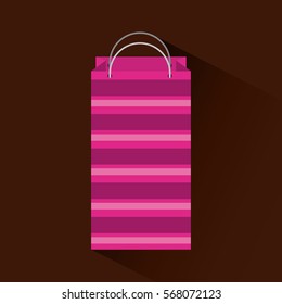 shopping bag icon over brown background. colorful design. vector illustration