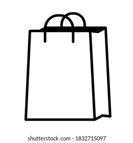 shopping bag icon over white background, line style, vector illustration