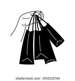 Shopping bag icon, shopping, packages, vector illustration isolated on white background.