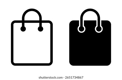 Shopping bag icon. Paper bag icons. Shopping tote symbol. 