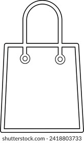 Icono de bolsa de compra. Icono de línea vectorial simple de la bolsa de papel. Diseño vectorial reemplazable.