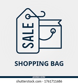 icono de la bolsa de compra, icono de la bolsa de compra lineal premium.