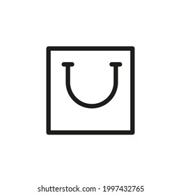 Shopping bag icon. Premium quality object. Vector sign isolated on a white background.