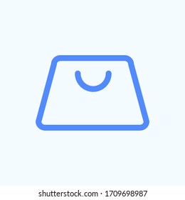 Shopping bag icon for the print and website design. Round and thin vector illustration of the shopping basket. Blank shopping bag.