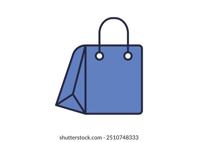 Shopping bag icon. icon related to fashion. suitable for web site, app, user interfaces. flat line icon style