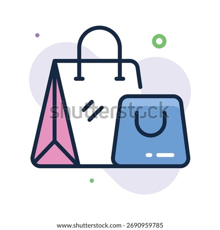 Shopping bag icon representing purchases, fashion stores, and online shopping