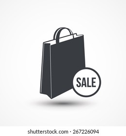 Shopping bag icon with SALE text.