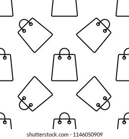 Icono de la bolsa de compras Patrón transparente Ilustración de arte de vectores