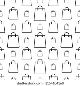 Shopping Bag Icon Seamless Pattern Vector Art Illustration