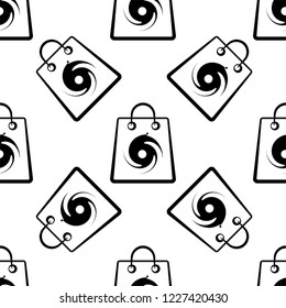 Shopping Bag Icon Seamless Pattern Vector Art Illustration