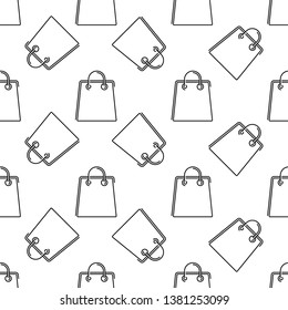 Shopping Bag Icon Seamless Pattern Vector Art Illustration