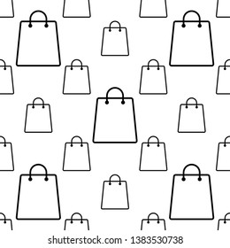 Shopping Bag Icon Seamless Pattern Vector Art Illustration