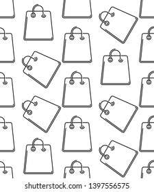 Shopping Bag Icon Seamless Pattern Vector Art Illustration