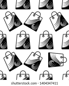Shopping-Tag-Symbol Nahtlose Mustervektor-Kunstillustration