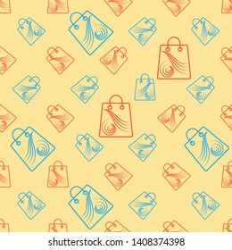 Shopping-Tag-Symbol Nahtlose Mustervektor-Kunstillustration