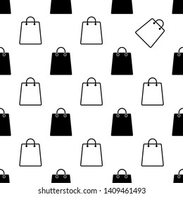 Shopping Bag Icon Seamless Pattern Vector Art Illustration