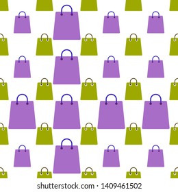 Shopping Bag Icon Seamless Pattern Vector Art Illustration