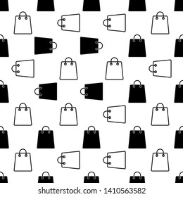 Shopping Bag Icon Seamless Pattern Vector Art Illustration