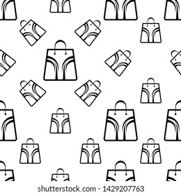 Shopping Bag Icon Seamless Pattern, Shopping Bag Vector Art Illustration