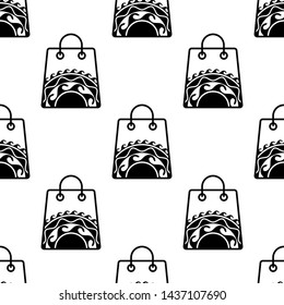 Shopping-Tag-Symbol Nahtlose Mustervektor-Kunstillustration