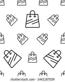 Shopping Bag Icon Seamless Pattern, Shopping Bag Vector Art Illustration