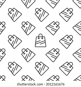 Shopping Bag Icon Seamless Pattern, Shopping Bag Vector Art Illustration
